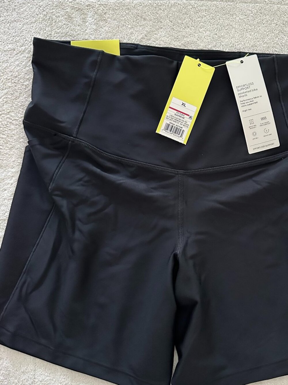 NEW NWT All In Motion High Rise Effortless Support Bike Shorts Black XL
